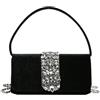 CORIOS Borsetta da Sera da Donna Strass Clutch Pochette Piccolo con Catena Borsa Sposa Elegante Borsa a Spalla Gorgeous Borsa a Tracolla per Cerimonia Festa Ballo Cocktail Nero