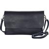 AMBRA Moda GLX11 - Borsa a tracolla da donna, in vera pelle, con tracolla rimovibile e regolabile, adatta per cellulari e tablet fino a 7 pollici,