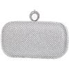 CORIOS Borsetta da Sera Strass Clutch Glitterata a Mano con Catena Brillante Scintillante a Tracolla per Cocktail Festa Ballo Cerimonia Argento