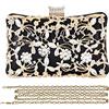 CORIOS Borsetta da Sera Donna Strass Clutch Elegante Pochette Piccolo con Catena Borsa a Mano Borsa a Tracolla Borsa a Spalla per Cocktail Festa Ballo Cerimonia Nero
