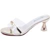 Fujian Friday Tacchi trasparenti di moda estiva per le donne comode eleganti tacco medio pantofole da donna casual all'aperto di lusso