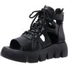 CRETUAO Sandali da Donna con Plateau Alto Gotico, Sandali con Zeppa con Cerniera Posteriore con Lacci e Punta Aperta Gladiatore Sexy, Scarpe da Spiaggia comode e morbide in Stile Romano