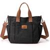 CORIOS Borsa a Tracolla in Tela a Mano Donna Grande Capacità - Multifunzione Tote Messenger per Shopping Viaggi Lavoro Nero
