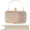 CORIOS Borsetta da Sera Donna Strass Clutch Elegante Pochette Piccolo con Catena Borsa a Mano Borsa a Spalla Borsa a Tracolla Borse Messenger per Cocktail Festa Ballo Cerimonia Oro