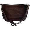 Jaime de Juan Leather Borsa a tracolla in camoscio italiano con borchie sui lati Tracolla regolabile e intercambiabile Chiusura a zip Interno foderato con tasca incorporata Tasca posteriore