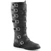 ORANDESIGNE Vintage Uomo Cavalieri Stivali Medievale Punta Piatta Pelle PU Vichingo Cavaliere Pirata Stivali Allacciare Stivali Cowboy Occidentale