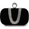 CORIOS Borsetta da Sera Donna Velluto Pochette Strass Cerimonia Clutch Pochette Piccolo con Catena Elegante Borse Messenger Borsa Sposa Borsa a Tracolla per Party Sposa Cocktail Festa Nero