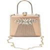 CORIOS Strass Clutch Donna Borsetta da Sera Paillettes Borsa a Spalla Pochette Piccolo con Catena Elegante Borsa Sposa Gorgeous Ballo Festa Cerimonia Cocktail Borsa a Tracolla Rosa Oro