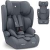 Kikka Boo KikkaBoo Seggiolino Auto 9-36 kg i-PASS, Gruppo 1/2/3, Da 15 Mesi a 12 Anni, i-Size 76-150 cm, Poggiatesta Regolabile 13 Posizioni, Grigio