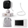 kk Kinderkraft Kinderkraft NITEEYE TRAVEL videobaby monitor con telecamera e schermo 4,3", senza WiFi, audio bidirezionale, modalità VOX, visione notturna, 8 melodie, portatile, Bianco