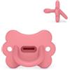 Suavinex, ciuccio interamente in silicone, neonato 0/6 mesi e neonato, rosa | Con tettarella fisiologica SX Pro, simmetrica, piatta e flessibile, rispetta lo sviluppo orale, molto morbida, Butterfly