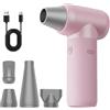 Aduarjo Elettrico Rimuovi Polvere Aria Compressa Senza Fili,180000 giri/min Soffiatore Aria Compressa con Illuminazione Ausiliaria/Regolazione a 3 Velocità per Computer, Tastiera, Ufficio, Auto