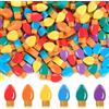 JUNEBRUSHS 150Pcs Gomme di Natale per Bulk, Carino Mini Lampadina Gomme