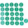 PerGar 26 targhette numerate, rotonde, con foro, etichette rotonde per alveare, accessorio per apicoltura, etichette numerate per l'allevamento di bestiame (segno verde lettera)