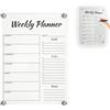 xyuayamz Planner Settimanale, Agenda Settimanale in Acrilico, Lavagna Bianca Cancellabile, Ripetibile Planificador Semanal Lavagna, Lavagnetta de Pianificazione per Ufficio Scuola Cucina, Trasparente