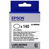 Epson LK-8WBWAB label-making tape - label-making tapes (140 pc(s), Black on white, LabelWorks LW-1000P LabelWorks LW-300 LabelWorks LW-400 LabelWorks LW-400VP LabelWorks LW-600P Label, Blister, 25 mm, 38 mm)