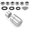 Mulbijeo Aereatore Rubinetto, 1 Pezzo, Filtro Rubinetto, Design Girevole a 360°, Set Completo di Accessori Incluso, Compatibile con Diversi Tipi di Rubinetti, Argento