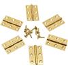 Jersvimc 8 cerniere in ottone da 3,8 cm, cerniere dorate per scatole di gioielli, piccole cerniere quadrate per porte, cerniere pieghevoli, resistenti, per mobili, armadietti, cassetti