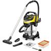 KÄRCHER aspiratore solidi liquidi WD 7 Control P S 30/6/35/T, sistema intelligente di controllo filtro, telecomando, presa integrata, funzione soffiaggio, 1400 W, serbatoio in acciaio inox: 30 l
