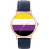 Toff London Pride Nonbinary flag Orologio da polso da uomo con cassa da 42 mm Design personalizzato