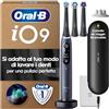 Oral-B iO 9 Spazzolino Elettrico, con 3 Testine di Ricambio, Custodia, Nero | 3 Testine di Ricambio per Spazzolino Elettrico, Ricaricabile, Custodia da Viaggio Ricaricabile, Pulizia Denti Efficace