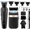 KEMEI Set tagliacapelli e rasoi a lamina, tagliacapelli elettrico da uomo, rasoio elettrico senza fili, rasoio di precisione T-Blade Zero Gapped Hair/Barba, ricaricabile USB