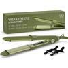 Golden Goods Piastra per Capelli Professionale 2 in 1 - Liscia e Arriccia, Tecnologia Ionica, 120-230°C, Riscaldamento in 30 Sec - Matcha Green