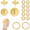 GooDengFull Set antistress da 18 pezzi, con anello per agopressione e bracciale | Massaggio antistress per adulti, 2 anelli, 2 braccialetti, 10 elementi fidget e 4 palline di metallo