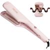 TANSHINE 25mm Arricciacapelli Onde Sirena Definite Rosa | 25mm onde definite, ceramica ioni, 5 temperature 140-220°C, anti-scaldatura CE, 60s, 48h di tenuta