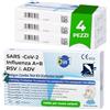 general merchandising Test Combinato 5 in 1 SARS-CoV-2 Influenza A+B RSV ADV - 4 Pezzi Nasale | Esito in quindici minuti - Autodiagnostico per uso privato - Confezione singola - Per viaggio e casa