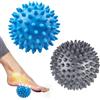 UNIHOC 2 Pezzi Palline Massaggio, 7.5cm Riccio, Massaggi dei Punti Trigger, Palla Massaggiante gli Sport per Alleviare lo Stress, per Schiena, Piedi, Recupero Muscolare, Mani, Gambe (Blu+Grigio)