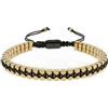 bySantana Bracciale Uomo Ematite Perle Cubiche, Pietra Naturale Regolabile | Regolabile, Impilabile, Perle 3mm, Doppia Fila di Perle Intrecciata, Metallico, Robusto & Leggero, Con Scatola Regalo