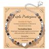 MANVEN Regalo Donna Ragazza Bracciale Pietra Naturale Compleanno Amica | Sollievo Dall'ansia Nuovi Inizi Buona Fortuna Tripla Protezione Empatici Mamma Figlia Fidanzata Sorella