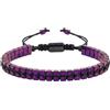 bySantana Bracciale Uomo Ematite Perle Cubiche, Pietra Naturale Regolabile | Regolabile, Impilabile, Perle 3mm, Doppia Fila di Perle Intrecciata, Metallico, Robusto & Leggero, Con Scatola Regalo