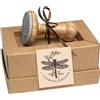 Handmade Ex Libris Timbro Personalizzato - Libellula Floreale - Design Artistico | Timbro artigianale con illustrazione a linee dettagliate