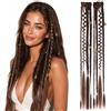 TESS Dreadlock Extension Capelli Clip in Boho 2 Pezzi Trecce Posticci Treccine Dreads Braids Donna 50cm 50g H33# Mix Marrone Scuro