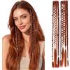 TESS Dreadlock Extension Capelli Clip in Boho 2 Pezzi Trecce Posticci Treccine Dreads Braids Donna 50cm 50g H350# Rosso Rame