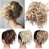 TESS Chignon Capelli Biondo Bun Hair Extension Clip Capelli Veri Chignon Bun Scrunchie Parrucchino Capelli Ricci Mossi Posticci Extension Per Chignon Messy Scrunchie,Biondo Miele+Biondo Chiaro
