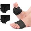 XELGAM Cuscinetti Metatarsali Donna, 1 Paio di Piedini Danza e Salvapiedi Danza Classica, Mezze Punte per Ginnastica Ritmica e Pilates, Protezione Avampiede Traspirante, Taglia M, Nero