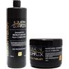 RICCI LABS Set Ristrutturante Shampoo 800 ml e Maschera 500ml Made in Italy | Cheratina liquida, 100% Made in Italy senza parabeni Uso Professionale, Capelli Trattati e Sfibrati