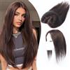 Sexycat Topper per capelli veri, castano, da donna, 100% Remy, per volume e ispessimento dei capelli sottili, con clip, senza frangia, soffici e morbidi