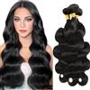 Salharer Ciocche di capelli veri da cucire, ondulati, doppia trama, 3 ciocche da 50 g/per capelli Remy, colore nero naturale #1B, per donna, 50 cm, 50 cm