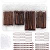 Jiaoshou Pan 300 Forcine per Capelli, Mollette Capelli Donna, Mollette a U 5cm 6cm, Chignon Forma di Onde 5cm 7cm con Cerchietti Trasparenti e Scatola (Marrone)