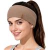 ACUSHLA Bandeau in lana merino al 100%, cappuccino termico per le orecchie, Khaki