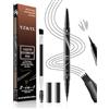 YZ&YL Penna per Sopracciglia Effetto Pelo，Micro-punta a 4 Punte (Grigio) | Eyebrow Pencil Waterproof, Resistente al Sudore e Alle Sbavature, Lunga Tenuta, Pennello per Sopracciglia incluso in Omaggio