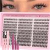 EMEDA Kit Completo DIY per Ciglia a Ciuffi (Cluster Lashes) - Ciglia Miste 8-14mm, Colla Sigillante & Fissante Resistente all'Acqua 72h, Rimosore Delicato e Pinzetta | Adatto ai Principianti