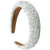 Yeenano Fascia per capelli glitterata, fascia da donna con strass argento scintillante