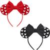 DRESHOW 2 Pezzi Cerchietto con Orecchie da Topo Fasce Orecchie da Topo Cerchietti Carnevale per Donna per Capelli Belle Orecchie da Topo Copricapo Decorazioni
