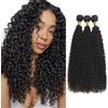 Salharer Ciocche di capelli veri da cucire, ricci e ondulati, doppia trama, 3 ciocche da 50 g/per capelli Remy, colore nero naturale #1B, da donna, 35,6 cm, 35,6 cm