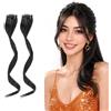 Silk-co Extension Capelli Clip, 2 Ciocche Singole Frangia Laterale Leggero Incorniciare il Viso Lunghi 30cm 9g - Nero Scuro